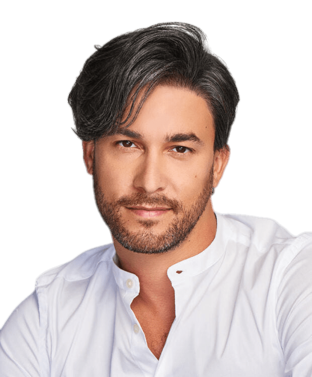 HIM Collection Gallant Men's Wig, M34S 10% Grey / Medium Brown