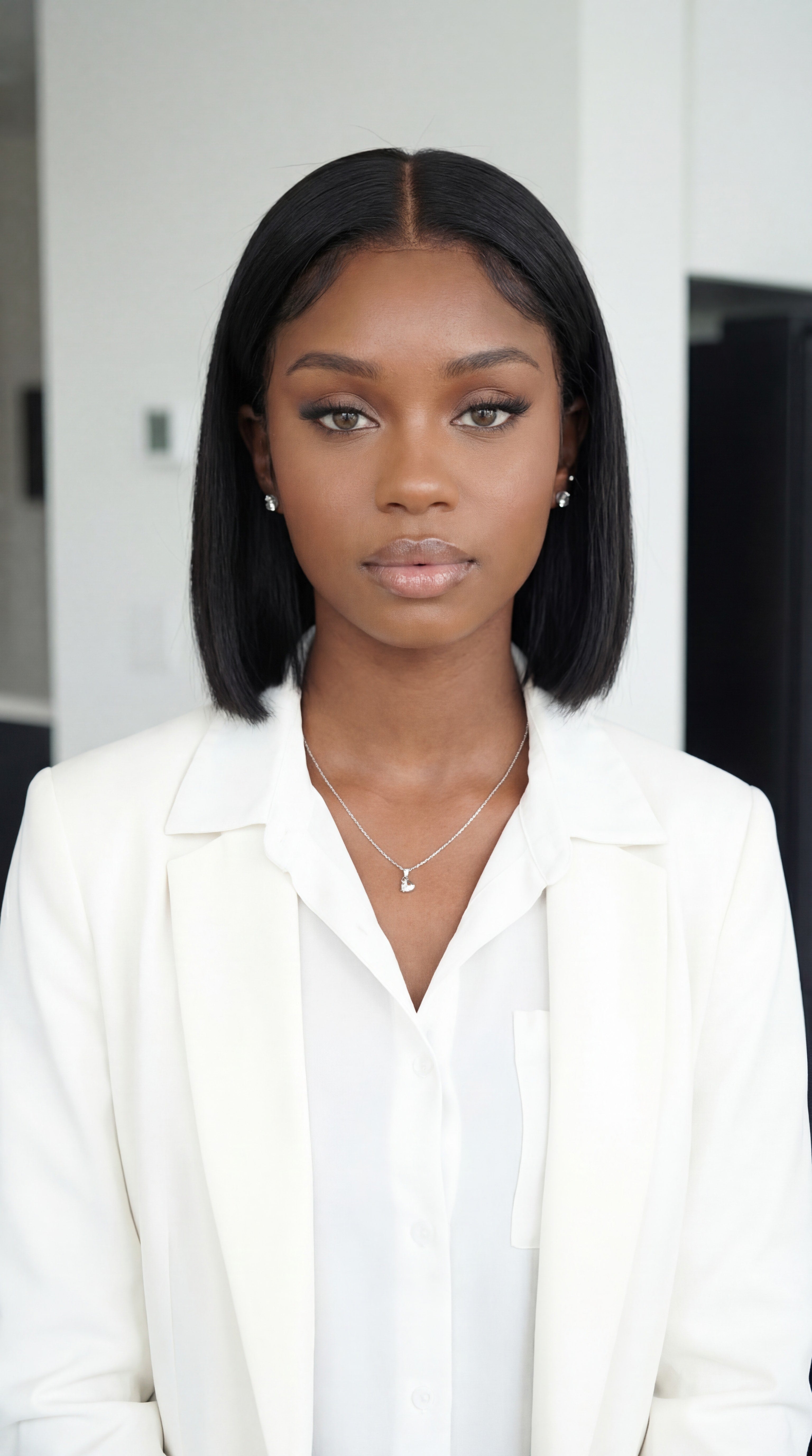 100% Virgin Human Hair Bob Wig with Transparent HD Lace Front, Sleek Straight Shoulder-Length Cut, Pre-Plucked Natural Hairline, Glueless Luxury Wig for Women, Real Human Hair Lace Front Wig in Natural Black