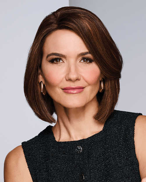 Raquel Welch Longing for London Luxurious Mid-Length Bob Cut Wig, Black Label Human Hair Collection by Hairuwear, Average Cap