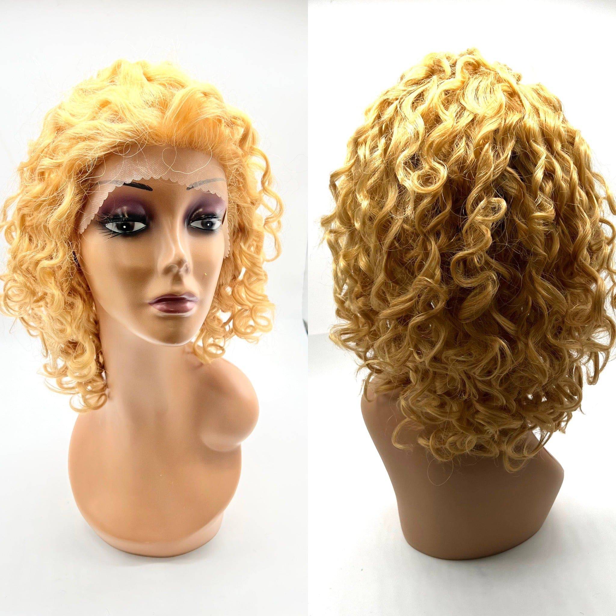 Remy Human Hair Lace Front Wig '500' (curly) 15" long