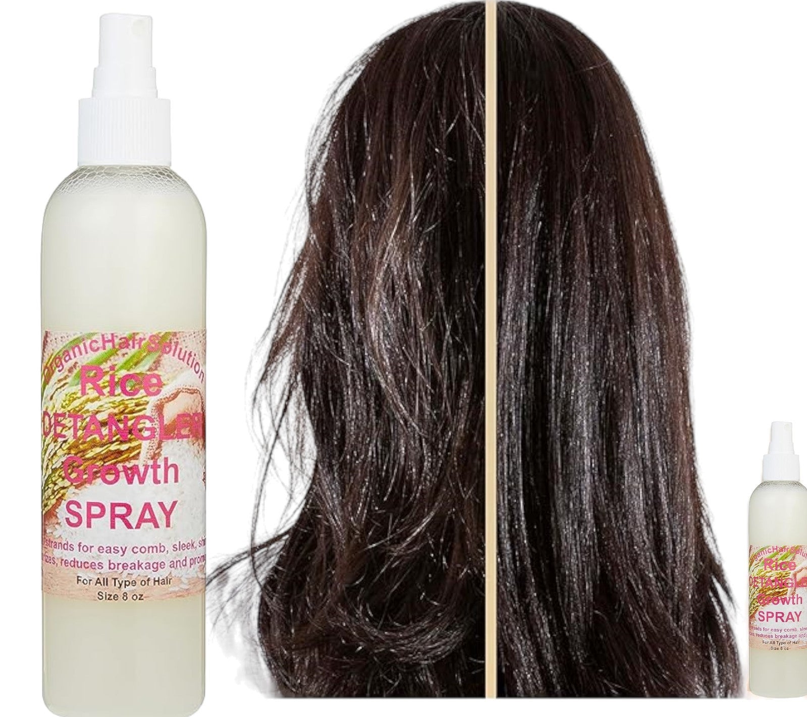 Rice Water Hair Growth Spray - Biotin Infused Hair Conditioner. Thickening, Moisturizing, Sprays with Aloe Vera, Tea Tree, Jojoba Seed, Argan. Leave in Mist For Dry, Frizzy, Damaged Hair