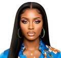 Black HD Invisible Transparent 24' Lace Front Wigs Glueless Lace Brazilian Human Hair Pre-Plucked Wigs With Bleached Knots