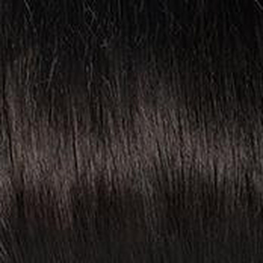 Close-up of dark brown hair texture