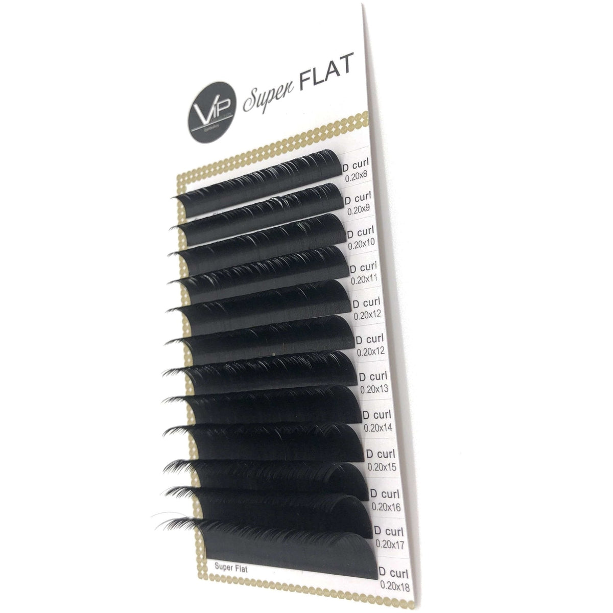 Set of false eyelashes in a packaging with 'Super Flat' branding on a white background