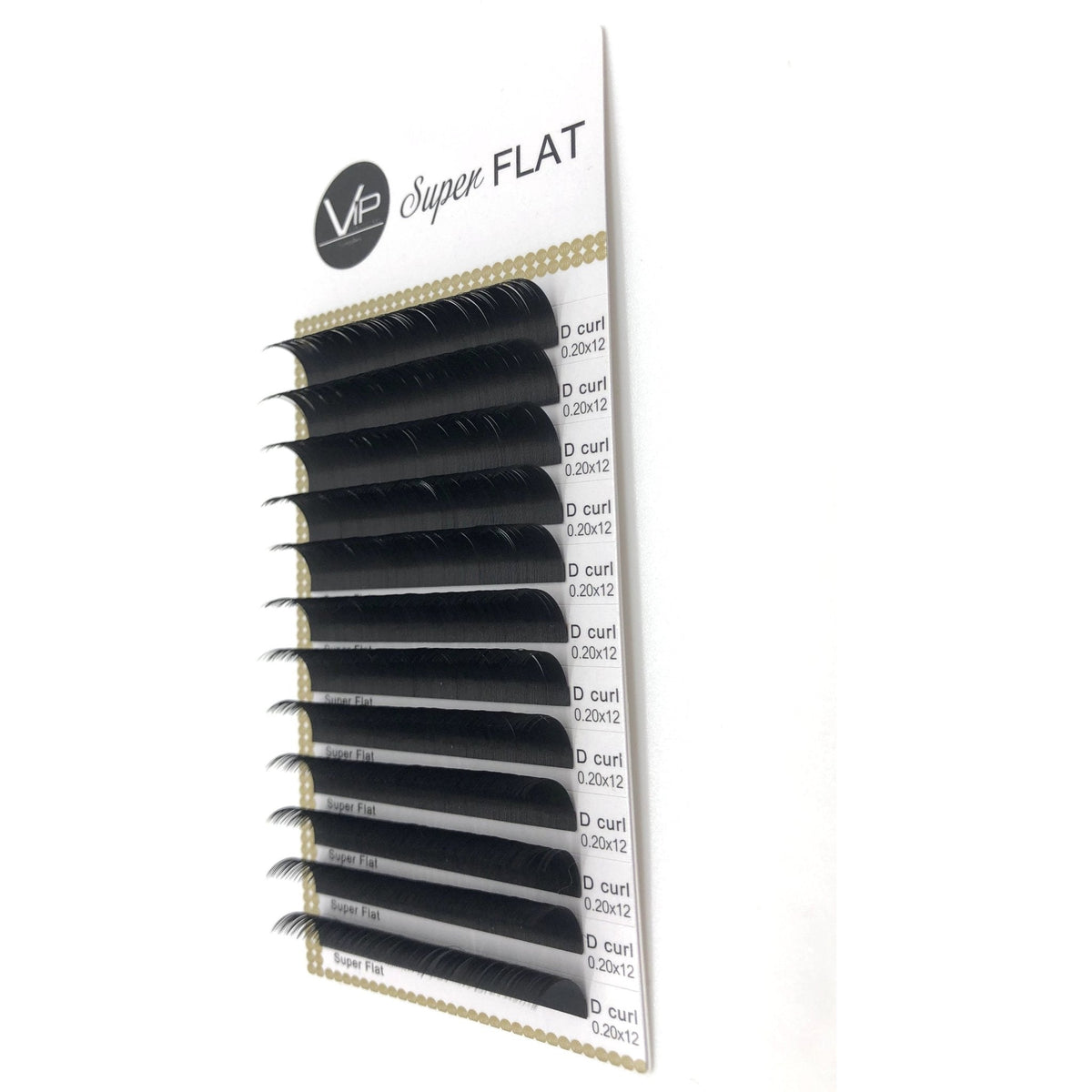 Set of false eyelashes on a white background with 'Super Flat' branding.