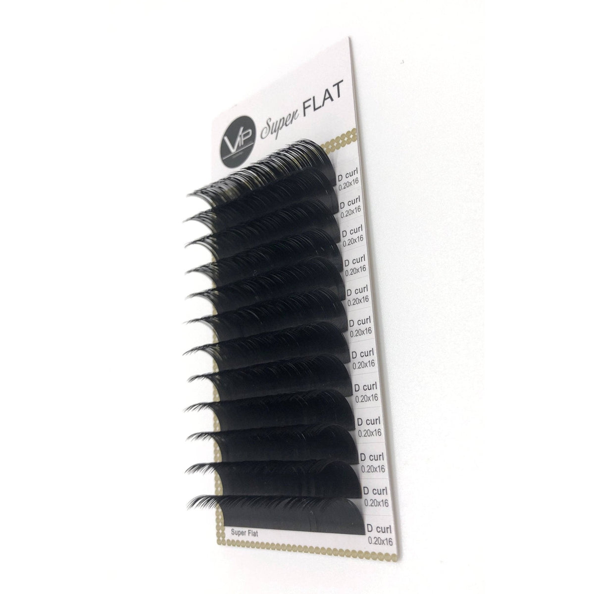 Set of false eyelashes with a branded card on a white background