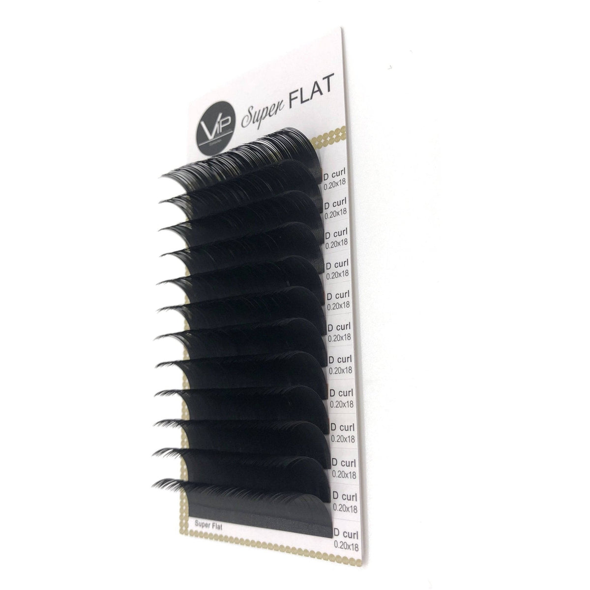 A set of false eyelash clusters on a white display card labeled 'VB Supa FLAT', photographed against a plain white background.