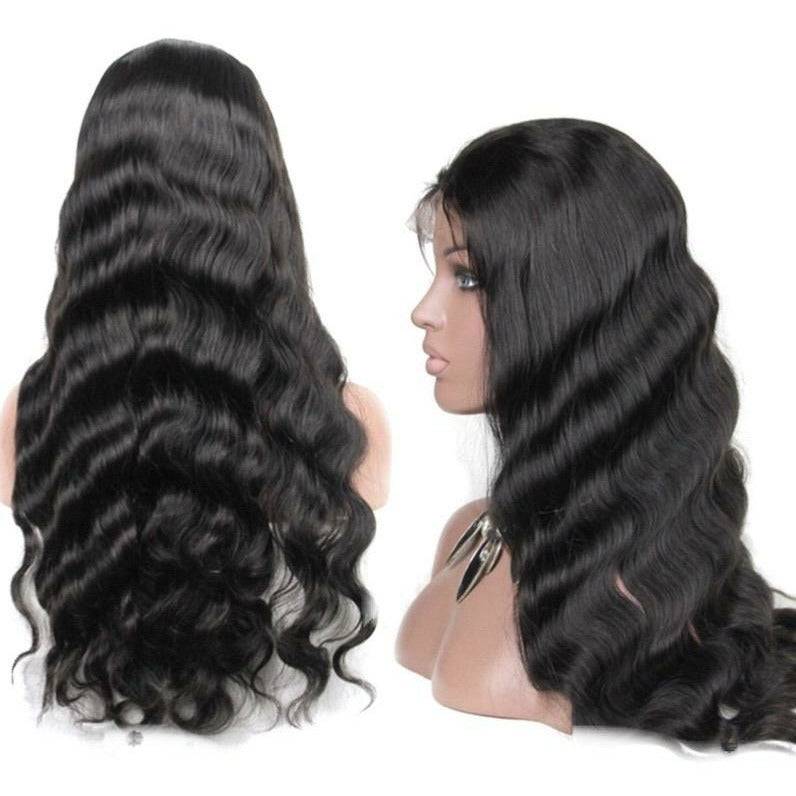 VIP - Full Lace Wig - 100% Human Hair Natural Black (180 density)Body Wave
