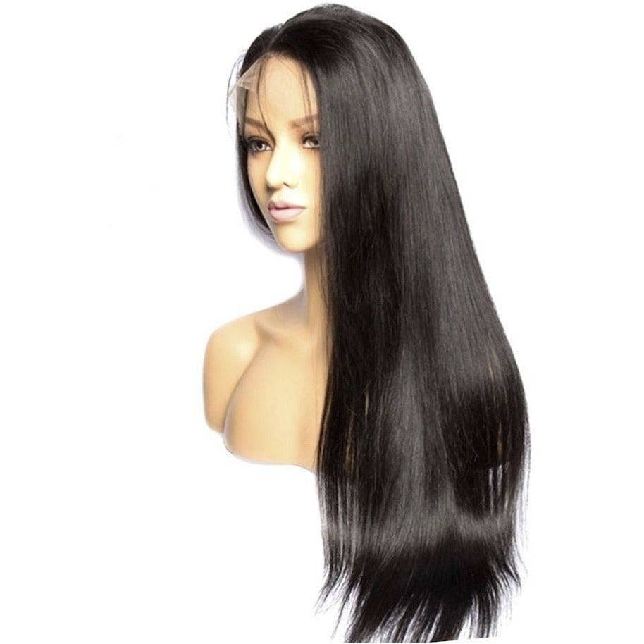 VIP -Lace Front Wig - 100% Human Hair Natural Black (180 density) Straight